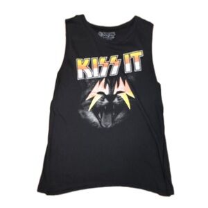 Kiss It Black Kids Tank Top